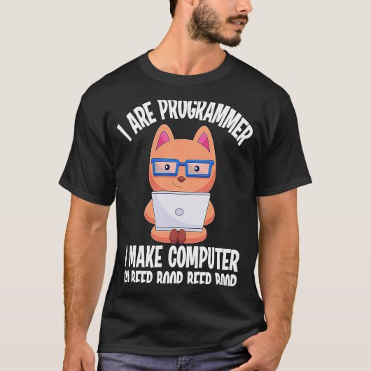 Ich bin Programmierer Cat Engineer Coder Software- T-Shirt (Vorderseite)