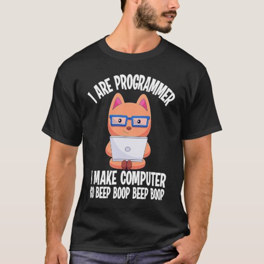 Ich bin Programmierer Cat Engineer Coder Software- T-Shirt (Vorderseite)