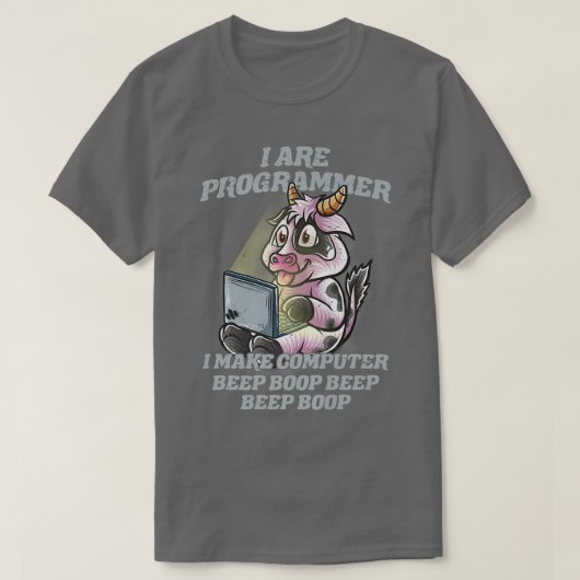 Ich bin Programmierer Cow Bauer Farm IT Nerd Softw T-Shirt (Design vorne)