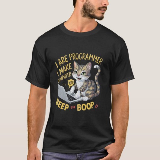 Ich bin Programmierer Ich mache Computer Piep Piep T-Shirt (Vorderseite)
