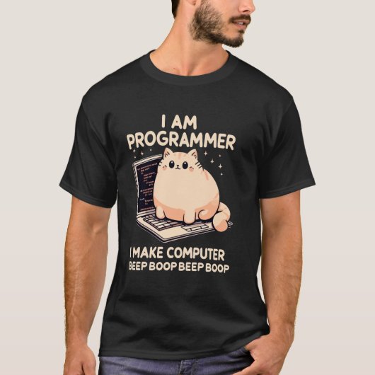 Ich bin Programmierer, ich mache Computerkatze Cod T-Shirt (Vorderseite)