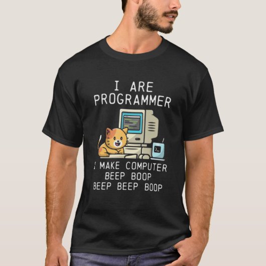 Ich bin Programmierer Katze Ich mache Computer Pie T-Shirt (Vorderseite)