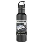 Ich bin Programmierer (Katzenprogrammierer) Edelstahlflasche (Vorderseite)