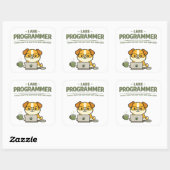 Ich bin Programmierer Lustiger Klassischer Runduma Quadratischer Aufkleber (Blatt)