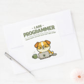 Ich bin Programmierer Lustiger Klassischer Runduma Quadratischer Aufkleber (Umschlag)