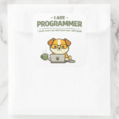 Ich bin Programmierer Lustiger Klassischer Runduma Quadratischer Aufkleber (Tasche)