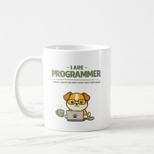 Ich bin Programmierer Piep Psst Lustig Kaffeetasse (Links)