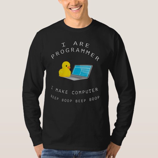 Ich bin Programmiererin Beep Boop Duck T-Shirt (Vorderseite)