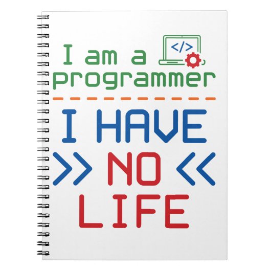Ich bin Programmiererin und habe kein Leben Notizblock (Vorderseite)