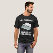 Ich bin Programmiererin und klicke auf den COM-Bil T-Shirt (Vorne ganz)