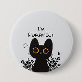 Ich bin purer Niedlicher Katzenknopf Button (Vorderseite)