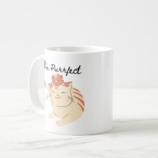 Ich bin Purfect für Sie Cat Tasse - Adorable Coffe (Vorderseite Links)