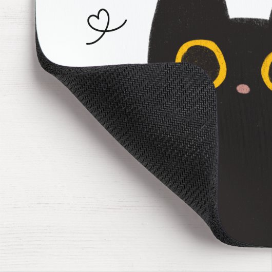 Ich bin Purfect Niedlich Black Cat Mousepad (Ecke)