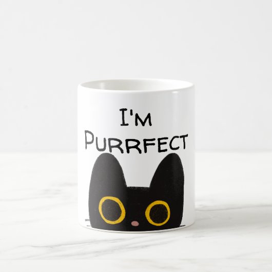 Ich bin purfect Niedlich Black Cat Tasse (Mittel)