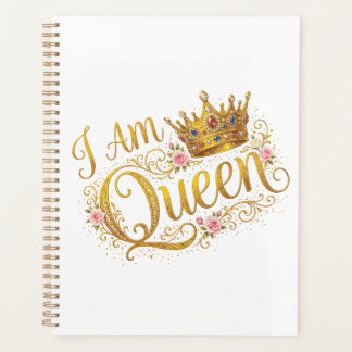 Ich bin Queen Golden Crown Floral Design | Planer