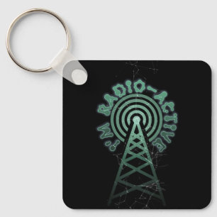 Ich bin Radio aktiv mit Tower Antenna Funny Ham Ra Schlüsselanhänger
