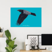 Ich BIN RAVEN / Black Raven Art Poster fliegen (Heimbüro)