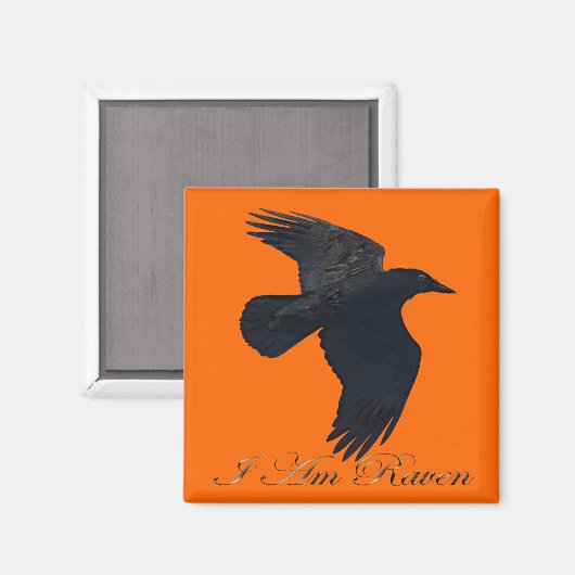 Ich bin RAVEN Flying Crow Art Magnet (Vorderseite/Rückseite)