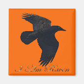 Ich bin RAVEN Flying Crow Art Magnet (Vorne)