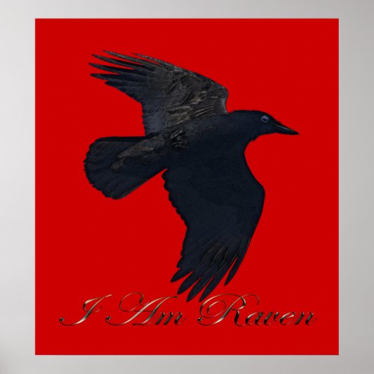 Ich BIN RAVEN II Flying Raven Art Poster (Vorne)