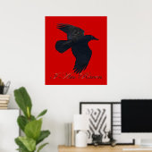 Ich BIN RAVEN II Flying Raven Art Poster (Heimbüro)