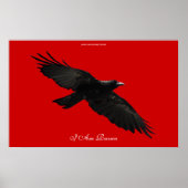 Ich BIN RAVEN III Flying Black Raven Art Poster (Vorne)