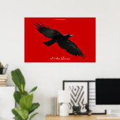 Ich BIN RAVEN III Flying Black Raven Art Poster (Heimbüro)