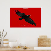 Ich BIN RAVEN III Flying Black Raven Art Poster (Küche)