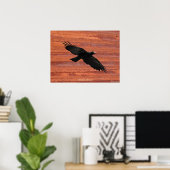 Ich BIN RAVEN III Flying Black Raven Art Poster (Heimbüro)