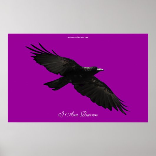Ich BIN RAVEN III Flying Black Raven Art Poster (Vorne)