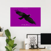 Ich BIN RAVEN III Flying Black Raven Art Poster (Heimbüro)