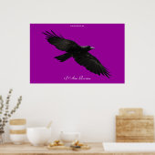 Ich BIN RAVEN III Flying Black Raven Art Poster (Küche)