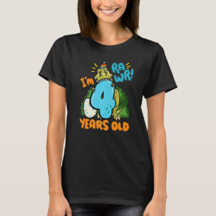 Ich bin Rawr 4 Jahre alt Tyrannosaurus Dinosaurier T-Shirt