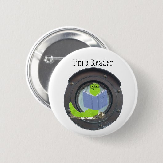 Ich bin Reader, Bookworm Button (Vorne & Hinten)