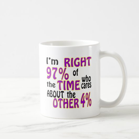 Ich bin rechtes 97% der Zeit, die sich Kaffeetasse (Rechts)