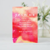 ICH BIN RED WATERCOLOR Bat Mitzvah Empfang Card Einladung (Stehend Vorderseite)