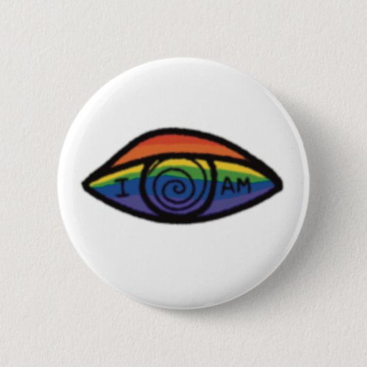 ICH BIN Regenbogen-Stolz Button (Vorderseite)