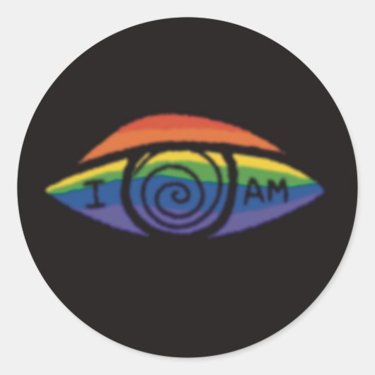 ICH BIN Regenbogen Stolz Runder Aufkleber (Vorderseite)