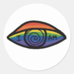 ICH BIN Regenbogen Stolz  Runder Aufkleber
