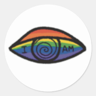 ICH BIN Regenbogen Stolz Runder Aufkleber