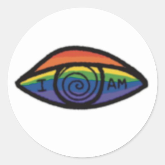 ICH BIN Regenbogen Stolz  Runder Aufkleber (Vorderseite)