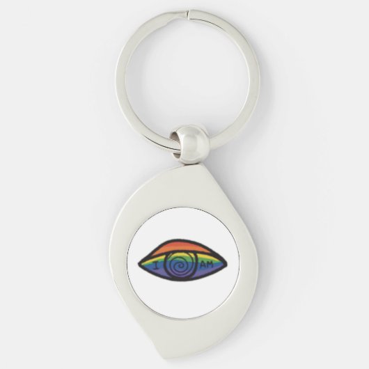 ICH BIN Regenbogen-Stolz  Schlüsselanhänger (Vorderseite)