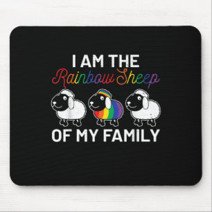 Ich bin Regenbogenschaf meiner Familie Schafspen Mousepad
