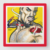 Ich bin rein! quadratische wanduhr (Vorderseite)