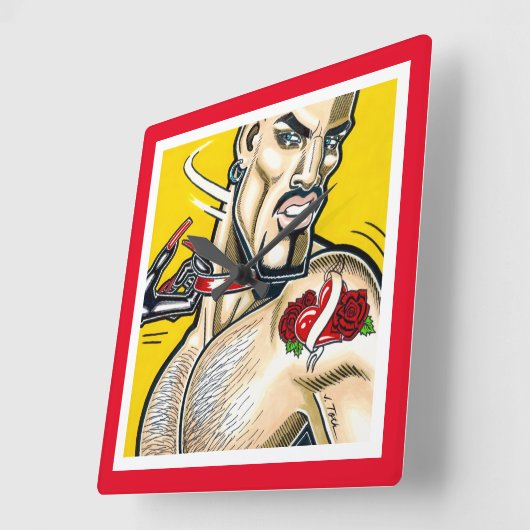 Ich bin rein! quadratische wanduhr (Winkel)