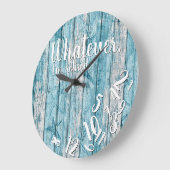 Ich bin Remüde Beach Wood Funny Retirement Nautica Große Wanduhr (Winkel)