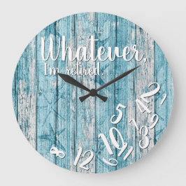 Ich bin Remüde Beach Wood Funny Retirement Nautica Große Wanduhr