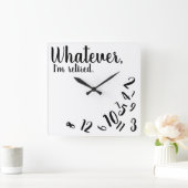 Ich bin Remüde Funny Retirement Simple White Large Quadratische Wanduhr (Zuhause)