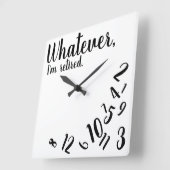 Ich bin Remüde Funny Retirement Simple White Large Quadratische Wanduhr (Winkel)