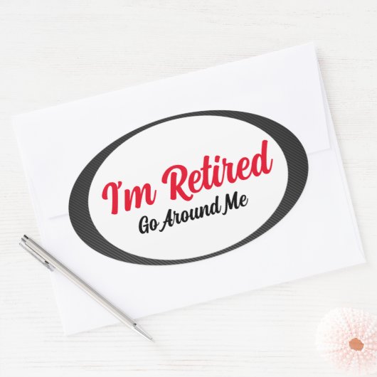 Ich bin remüde Oval Aufkleber (Umschlag)